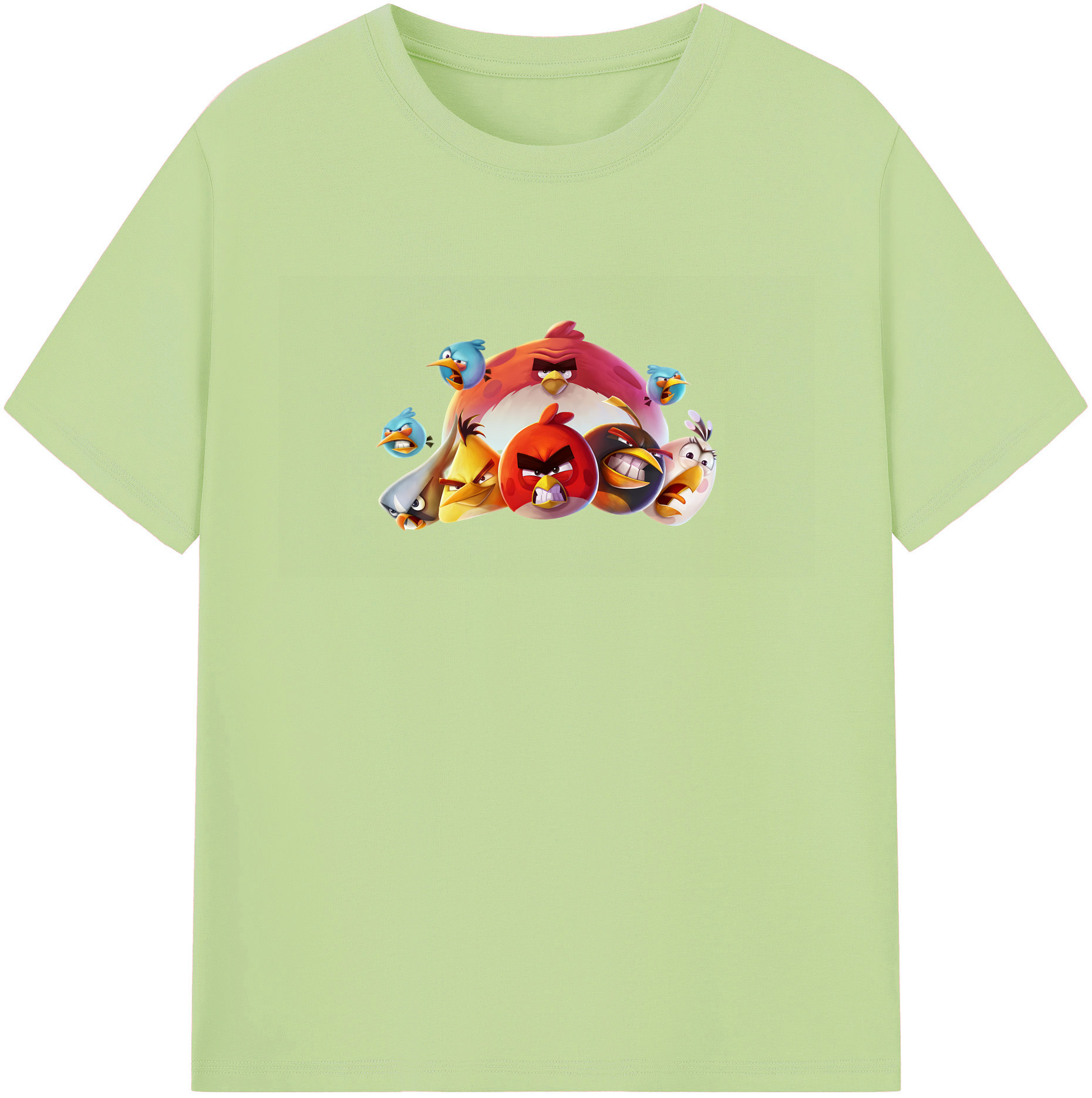 （画像用） Angry Birds アングリーバード 綿100％半袖Tシャツ（フロントプリント）